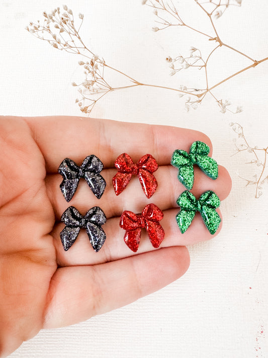 Glitter Bow Studs-DesertReign