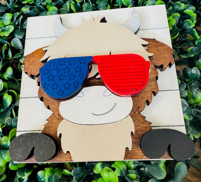 Interchangeable Leaning Frame Insert 4.25" (4th of July) - STV