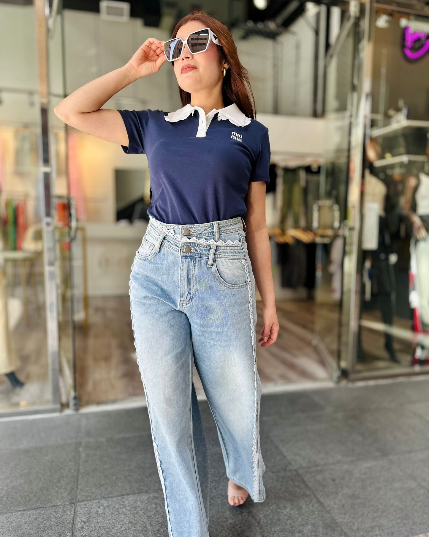Romance in Denim-Wide Leg Pants - Made in Chic