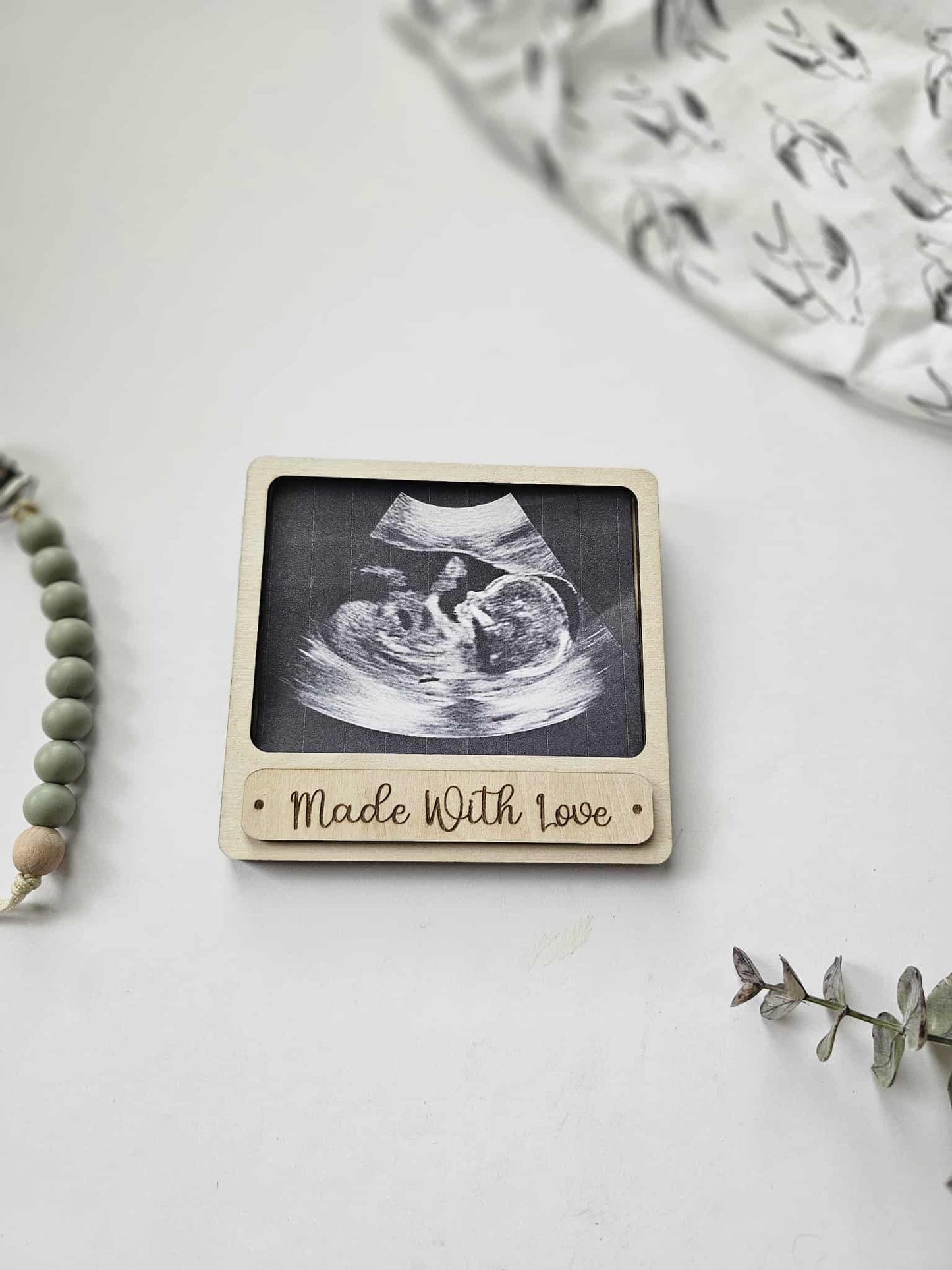 Saying Ultrasound Frame- Oak and Rose