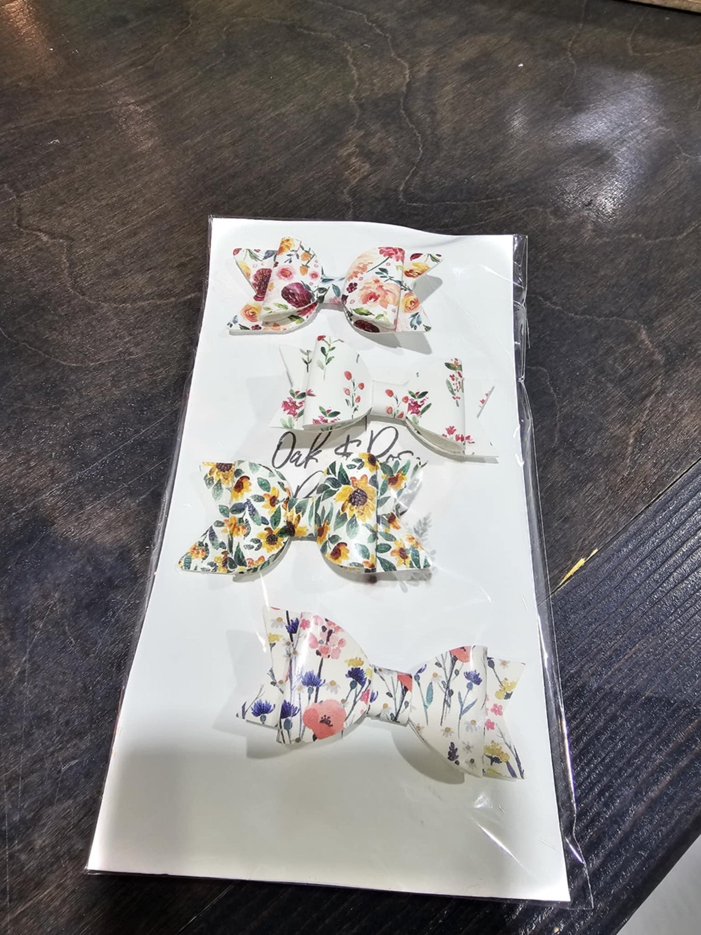 Bow Set- Oak and Rose