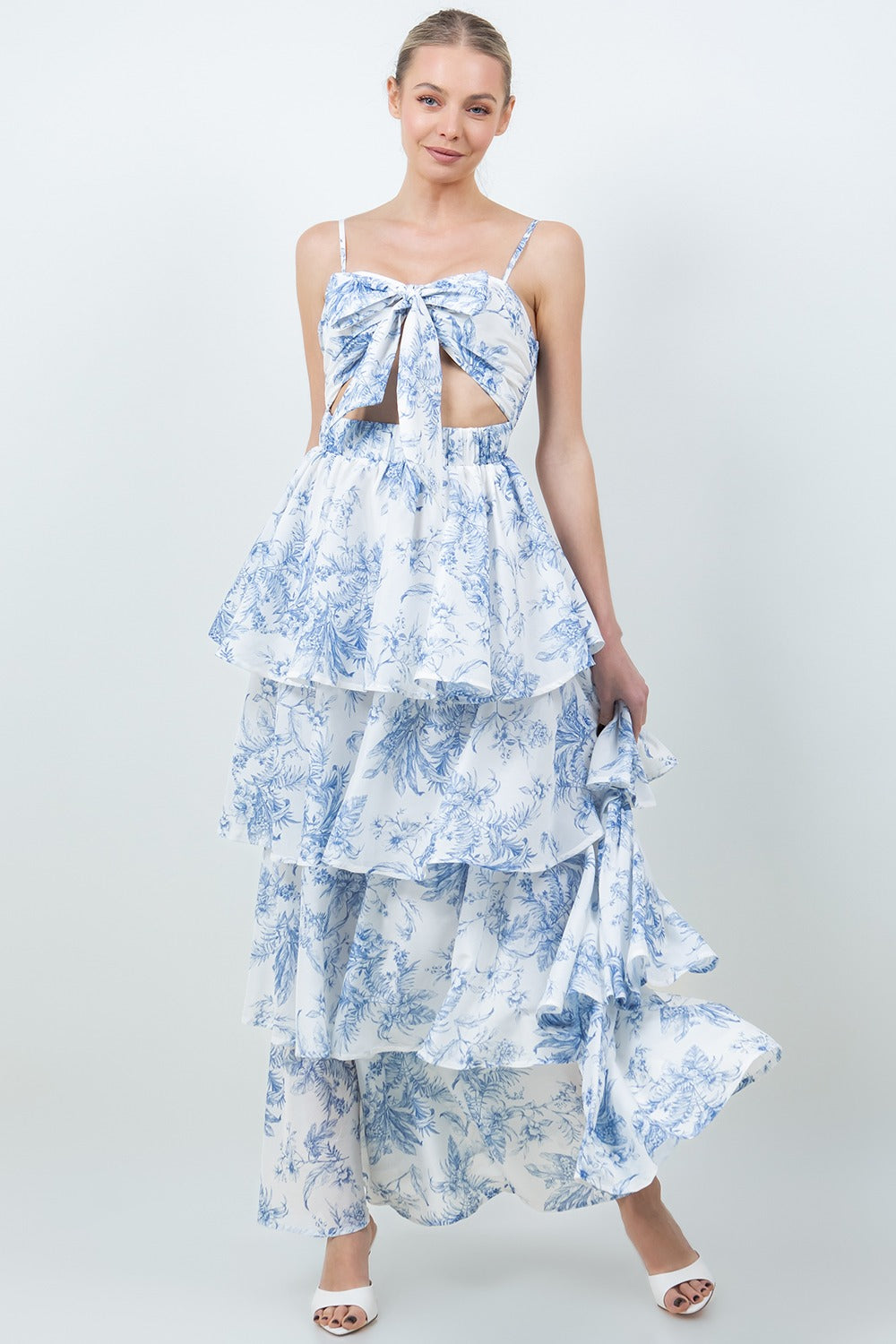 Blue Willow Tiered Maxi Dress - Made in Chic