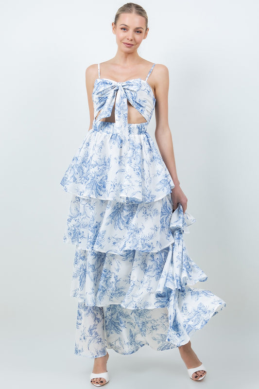 Blue Willow Tiered Maxi Dress - Made in Chic