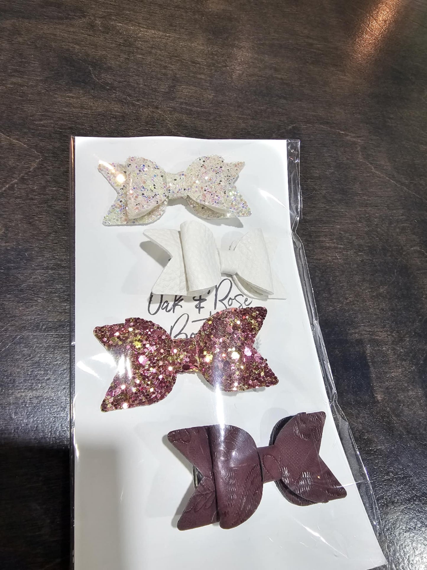 Bow Set- Oak and Rose