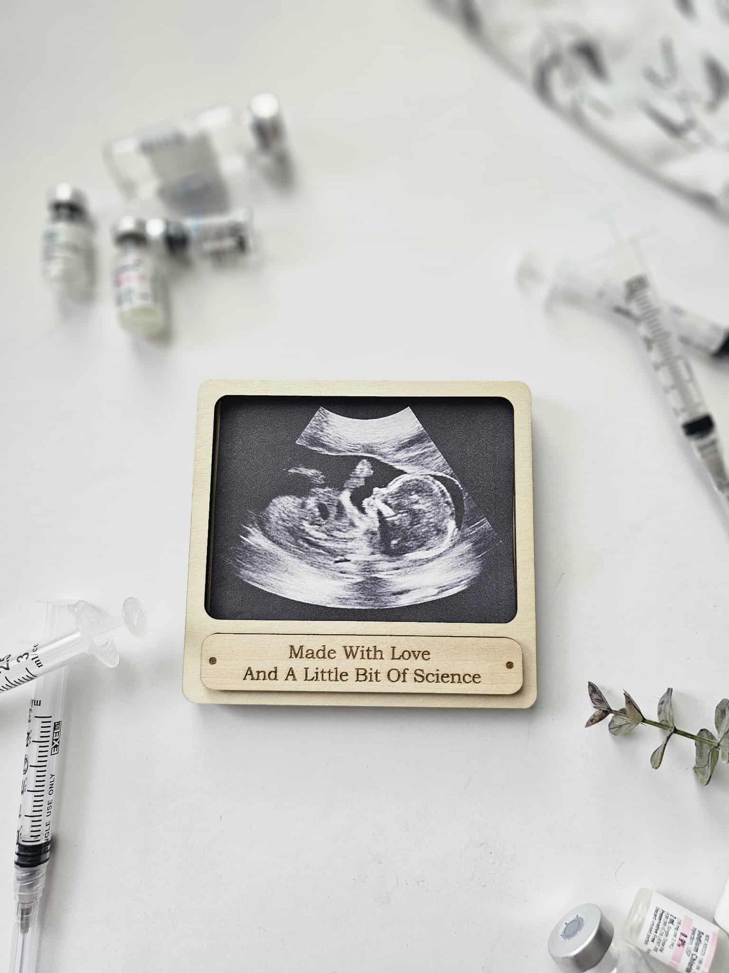 Saying Ultrasound Frame- Oak and Rose