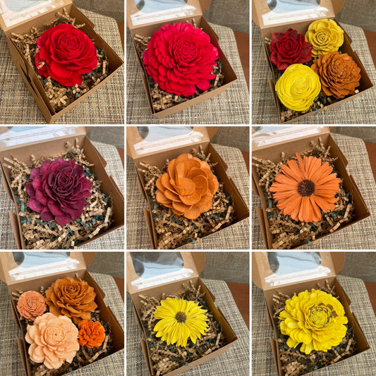 Individual Wood Flowers - LUNA WOOD FLOWERS