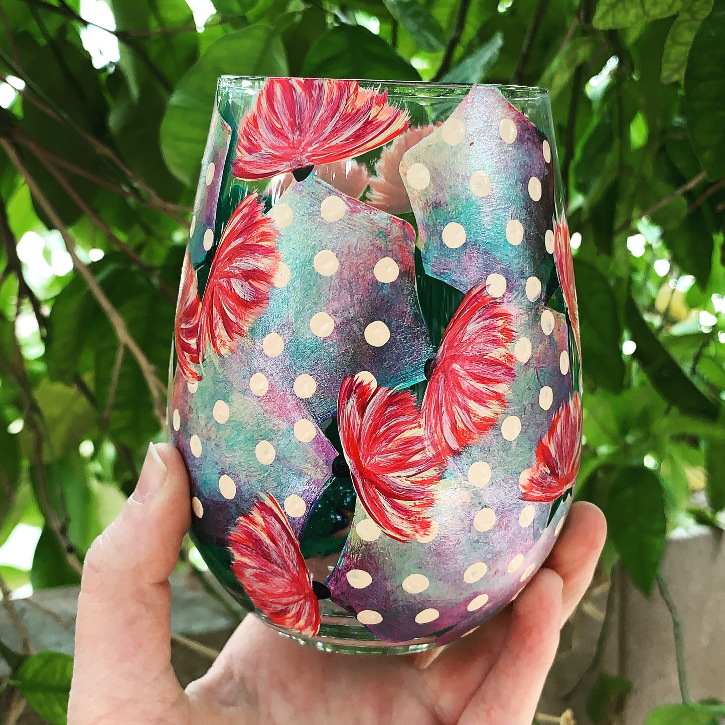 Hand painted wine glasses