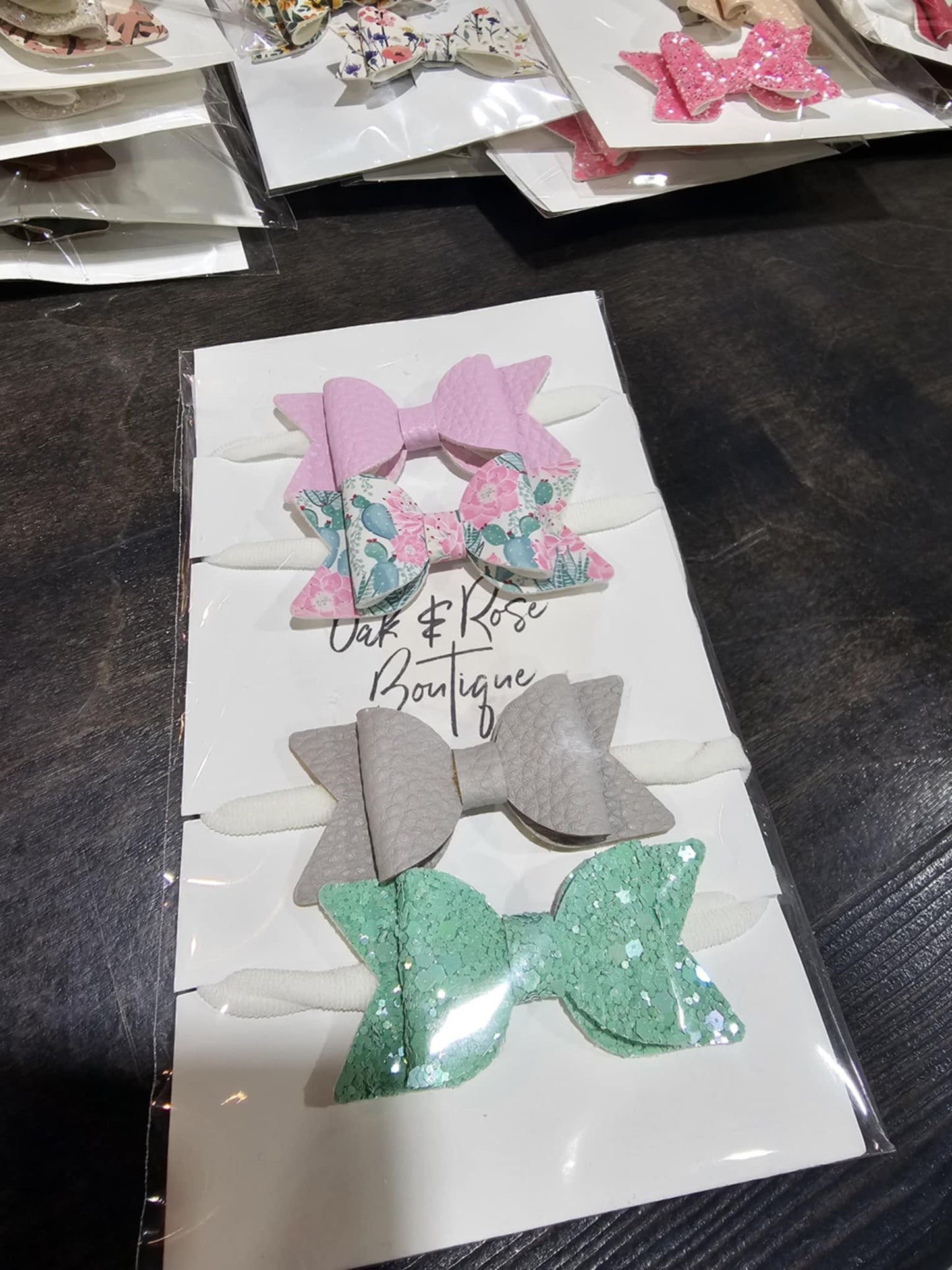 Bow Set- Oak and Rose