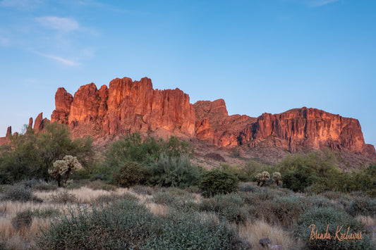 Sunset on Superstition Mountain Greeting Card