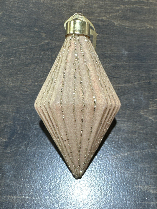 Karma Glittered Fluted Diamond Ornament