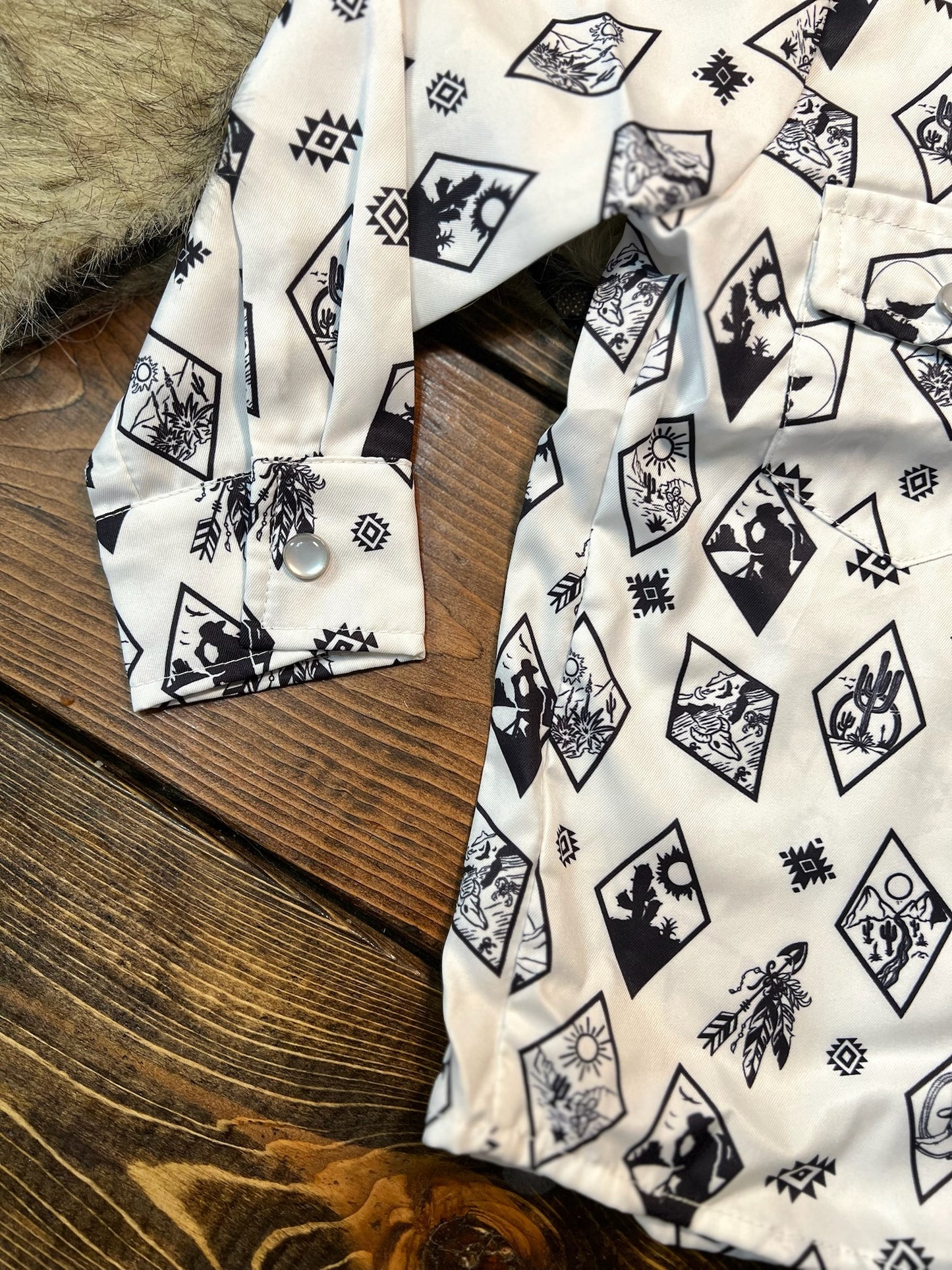 Pearl Snap Cowboy Print