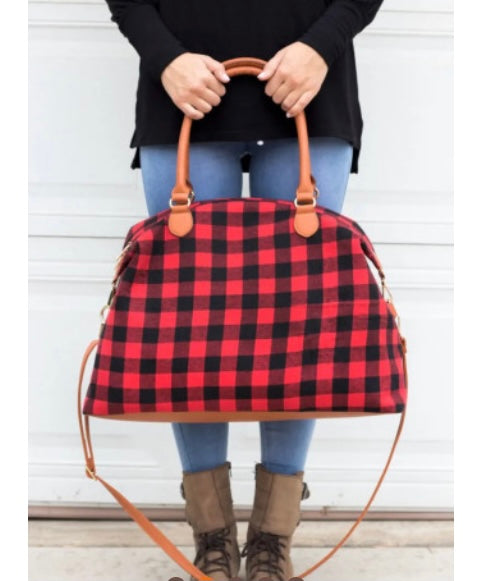 Red Plaid Tote Bag | JB Boutique |