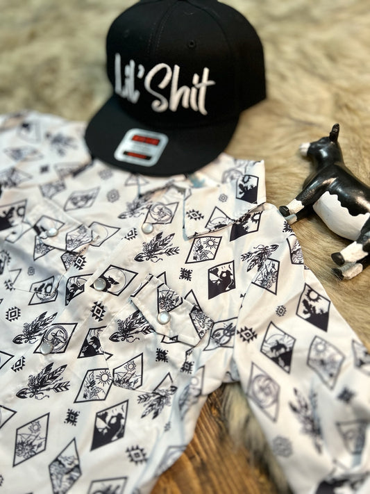 Pearl Snap Cowboy Print