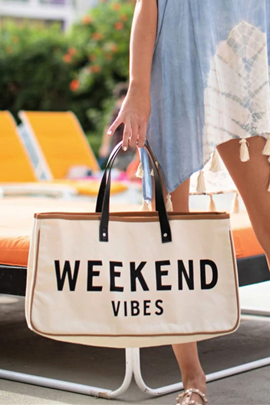 Weekend Vibes Canvas Tote Bag | JB Boutique |