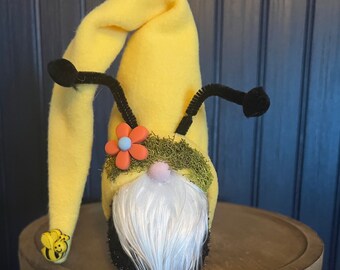 Gnoming Around: Baby Bee Gnome with Orange Flower