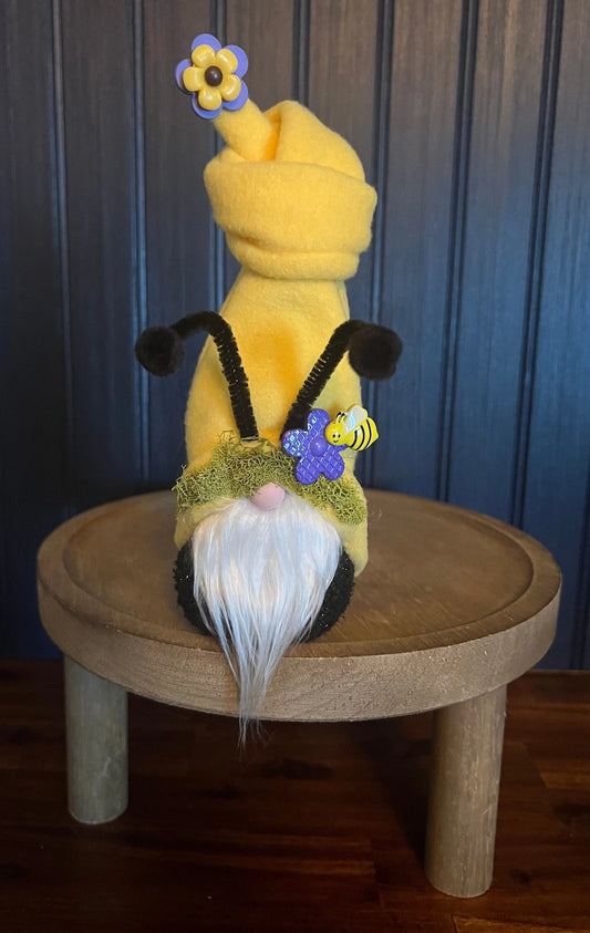 Gnoming Around: Baby Bee Gnome with Purple Flower