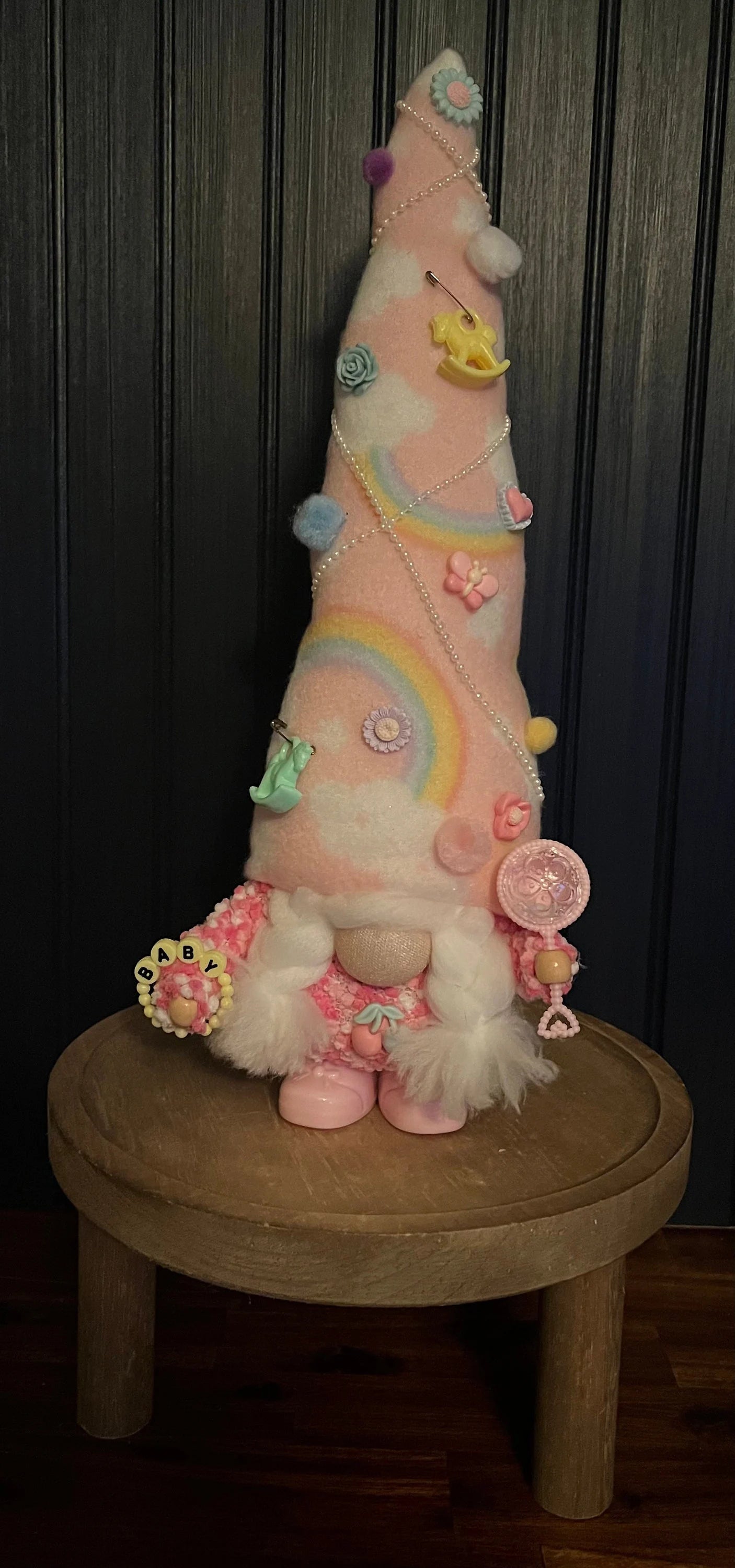 Gnoming Around: Baby Pink Gnome with Cherry on Body