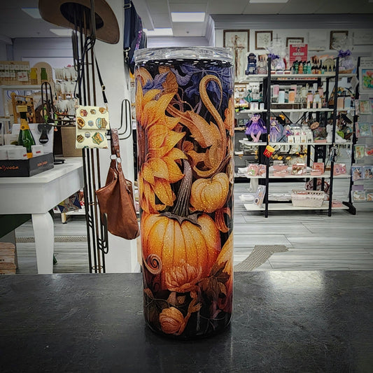 Black Sunflowers and Pumpkins - 20 oz - Glitter Boss