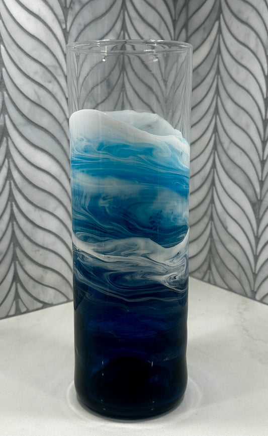 Blue Ocean Waves Vase