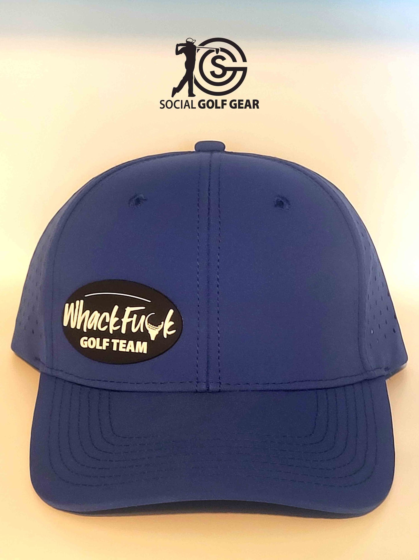 Whack Fuck Golf Team Cap (Blue- Logo Right) from Social Golf Gear