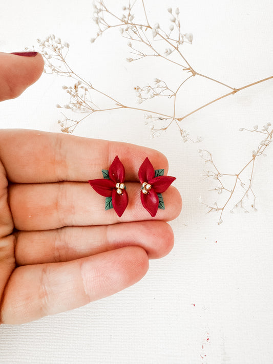 Half Poinsettia Studs-DesertReign