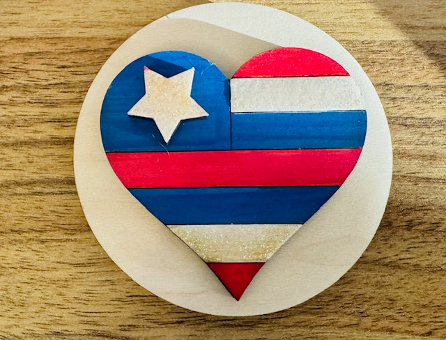 Magnetic Insert - Patriotic Heart - STV