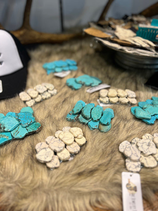 Turquoise Cluster Belt Buckle- Tiny Cowboy Trading Co.