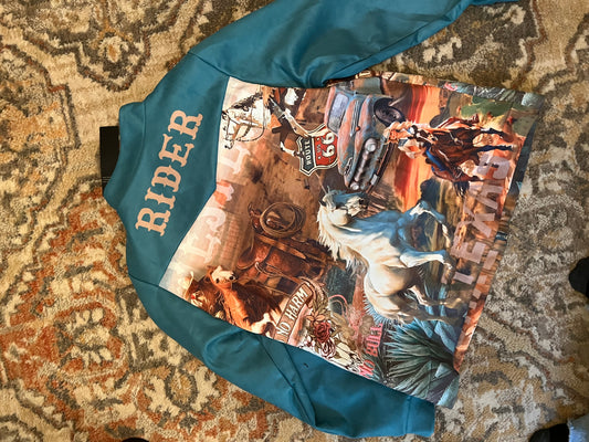 Retro Vintage Cowboy Turquoise Jacket- Tiny Cowboy Trading Co.