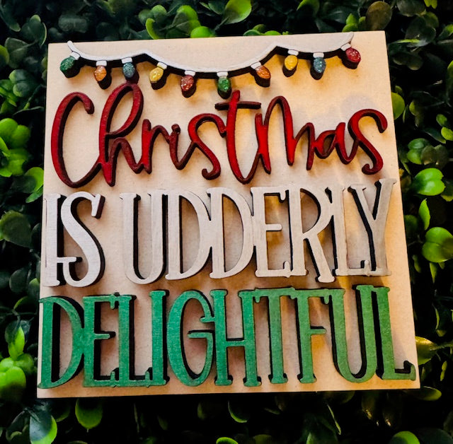 Interchangeable Leaning Frame Insert Highland Cow (Christmas On The Farm) - STV