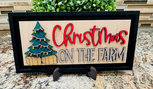 Interchangeable Leaning Frame Insert Highland Cow (Christmas On The Farm) - STV