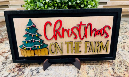 Interchangeable Leaning Frame Insert Highland Cow (Christmas On The Farm) - STV