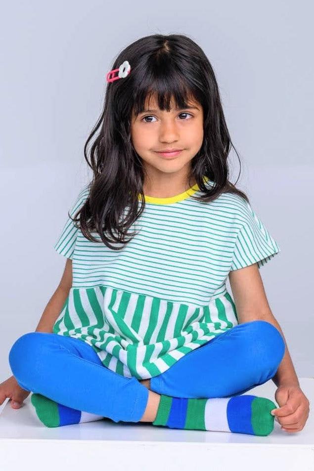 Short Sleeve Tunic - Yellow Stripe