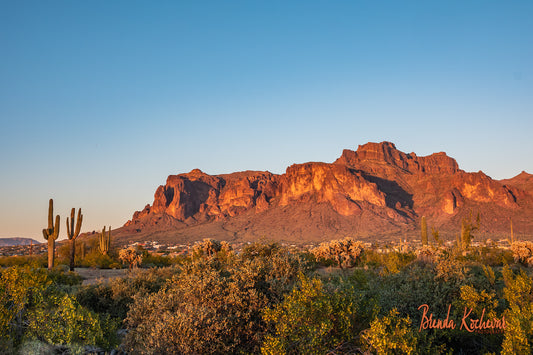 Cougar Sunset at Superstition Mountain 14”x8” Canvas