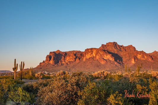 Cougar Sunset at Superstition Mountain 12”x8” Canvas