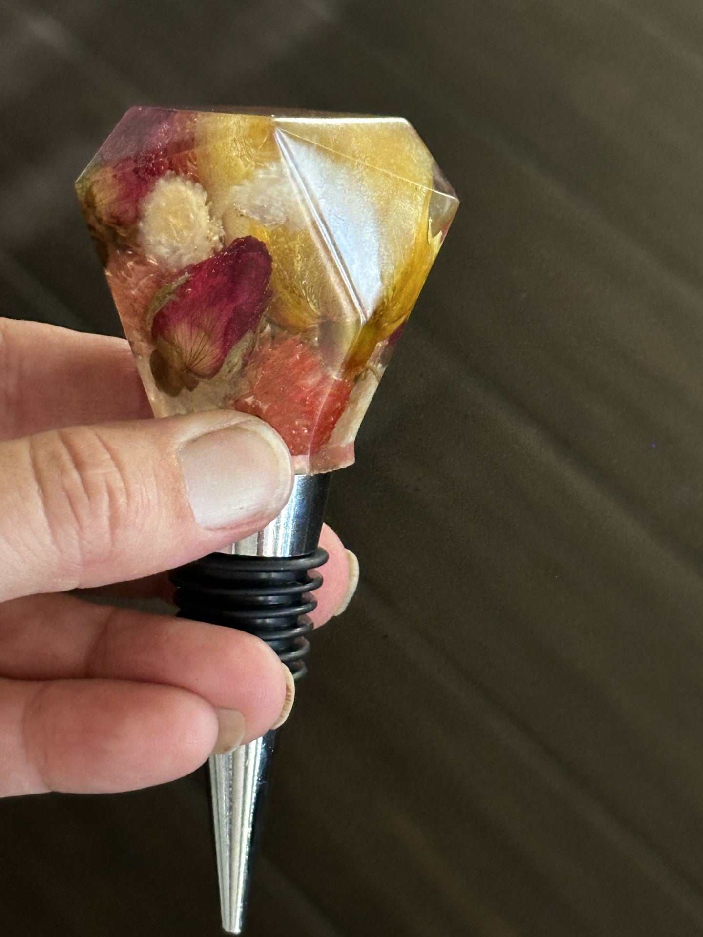 Wine Bottle Stopper Diamond - Janine's Resin Creations