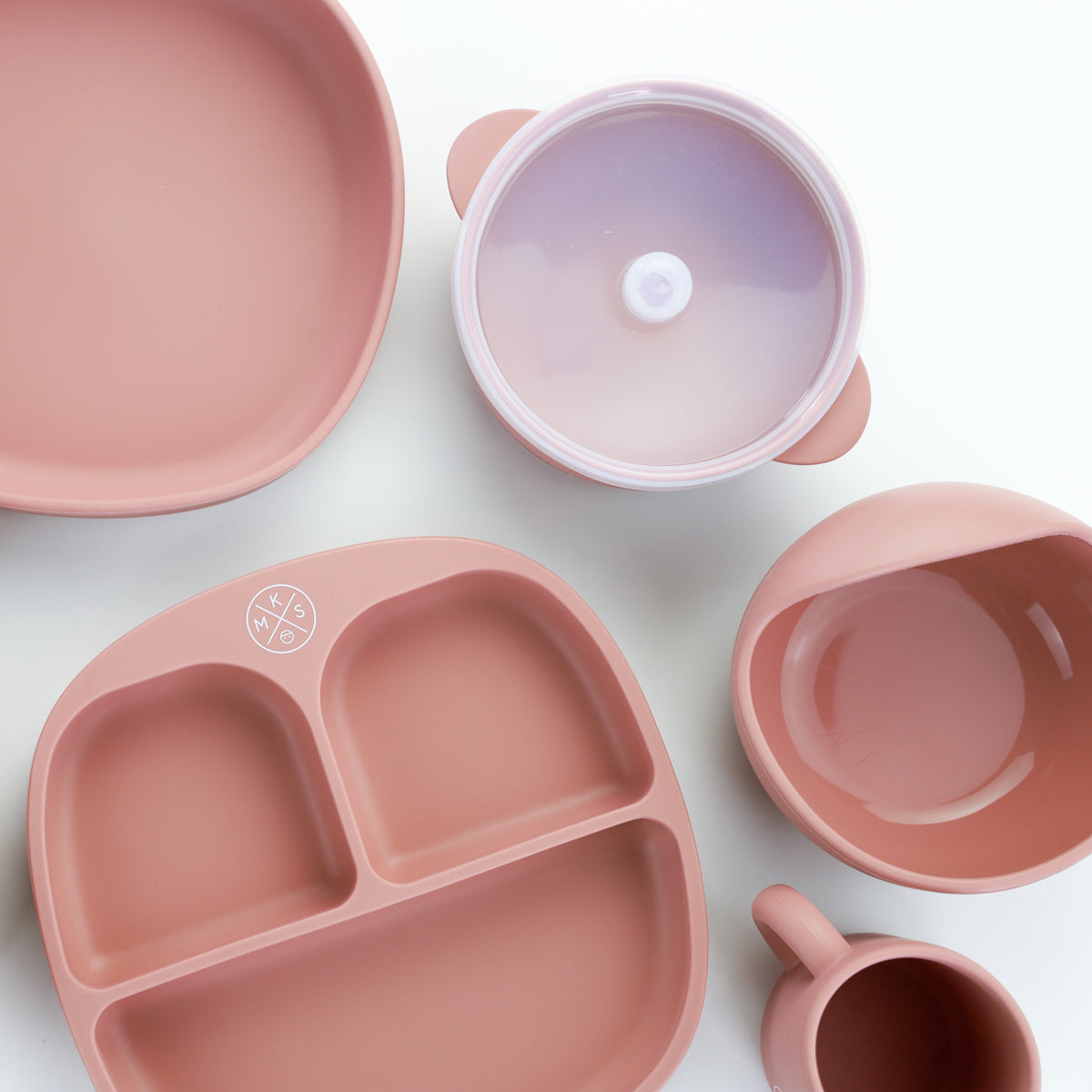 Baby & Toddler Feeding Bowl Set - Dusty Pink - MKS MIMINOO