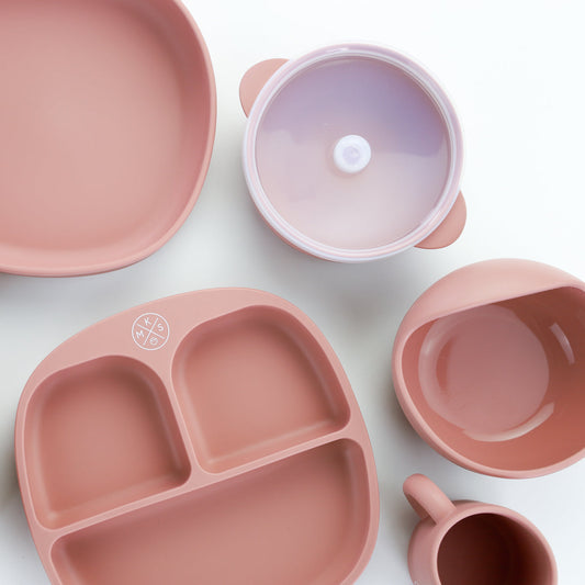 Baby & Toddler Feeding Bowl Set - Dusty Pink - MKS MIMINOO