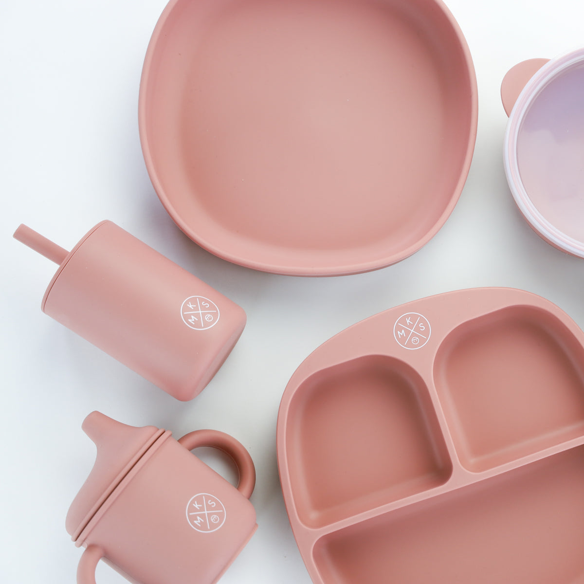 Baby & Toddler Feeding Bowl Set - Dusty Pink - MKS MIMINOO
