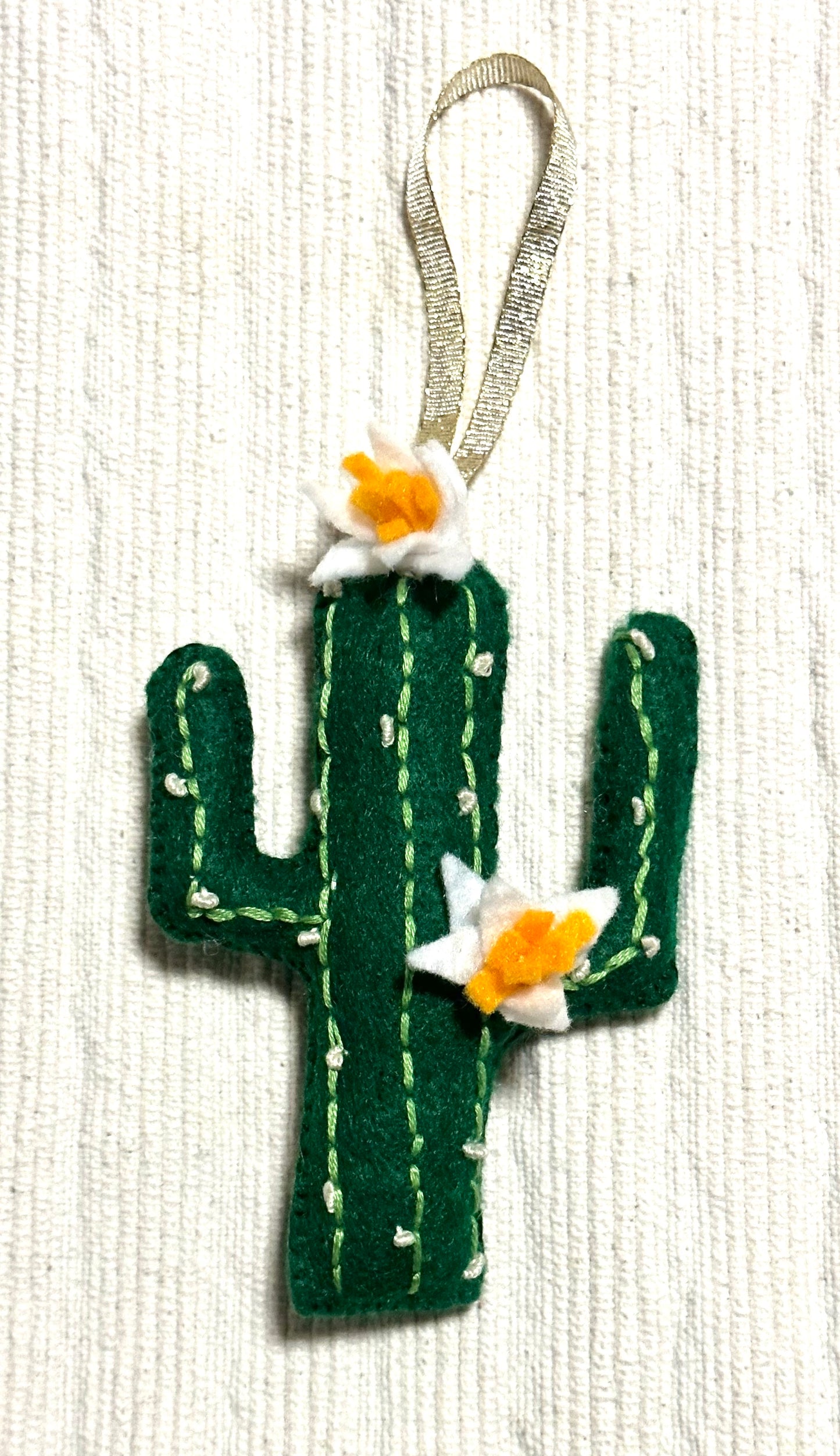 Felt Saguaro Ornament Hand Crafted