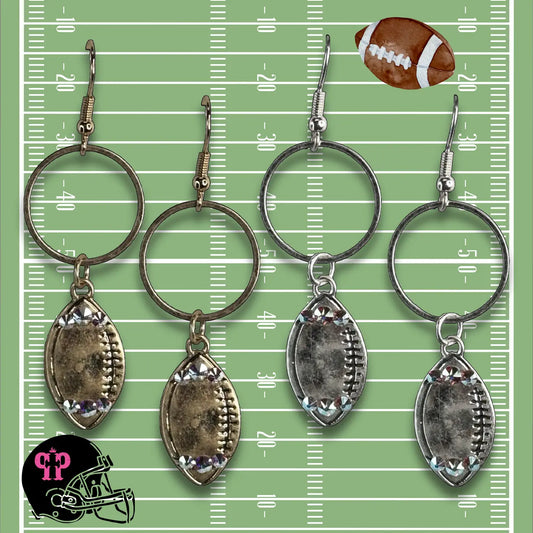 Football Earring with Austrian Crystals