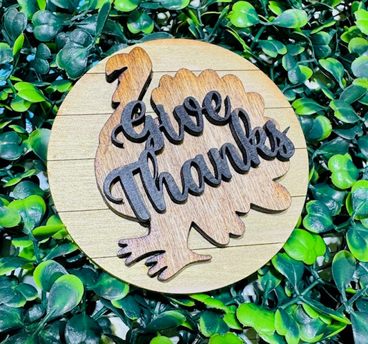 Fall Give Thanks Turkey Magnetic Insert - STV