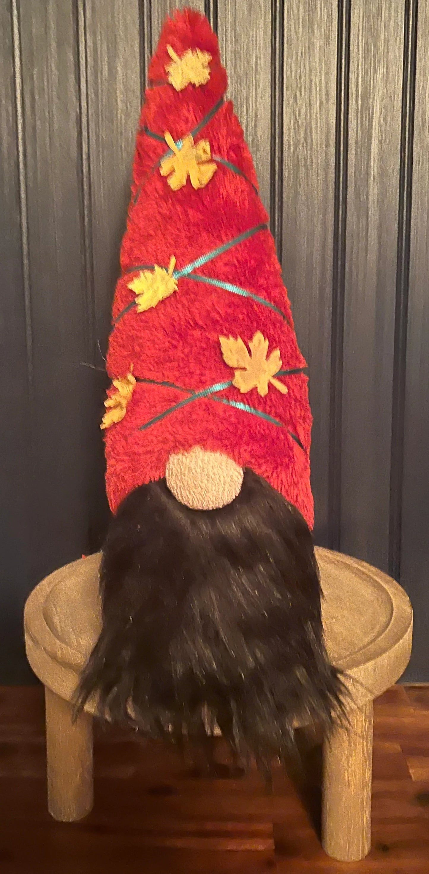Gnoming Around: Gnome with Burnt Orange Hat and Fall Leaves