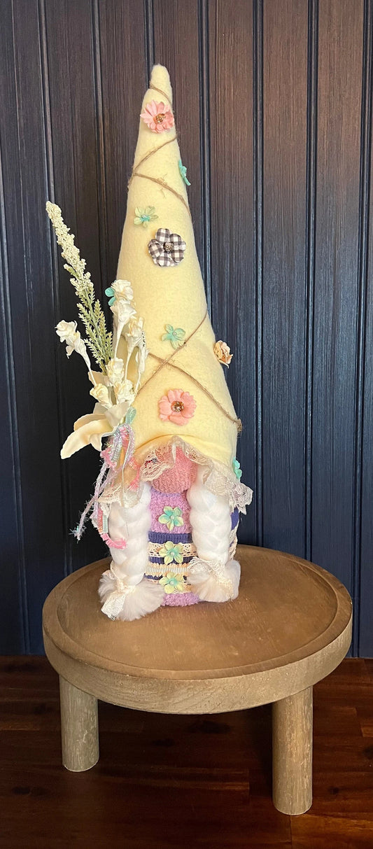 Gnoming Around: Gnome with Yellow hat and Flowers
