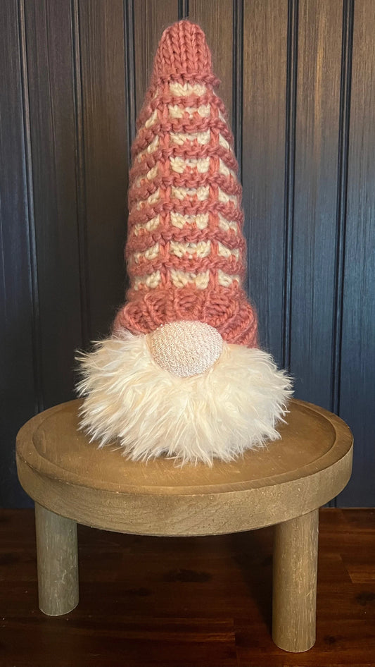 Gnoming Around: Gnome with Pink/White Knit Hat