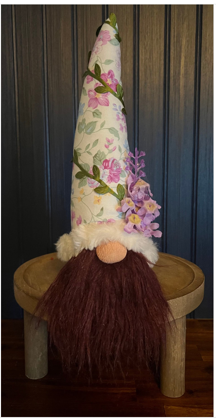Gnoming Around: Gnome with Purple/Blue Flower Hat