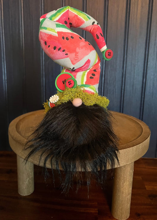 Gnoming Around: Gnome with Watermelon Hat and Black Beard