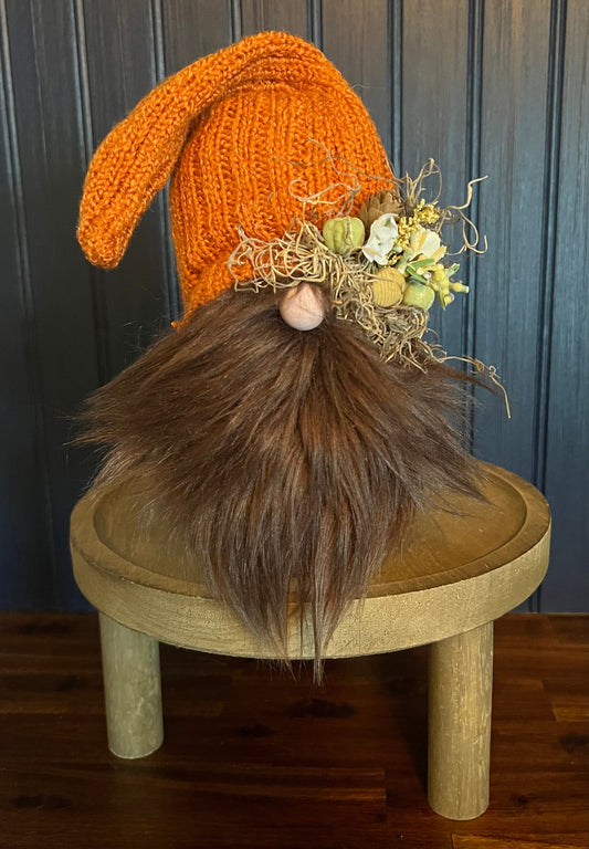 Gnoming Around: Gnome with burnt-orange hat & fall foliage