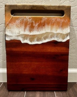 Golden Waves Dark Charcuterie Board - Janine's Resin Creations