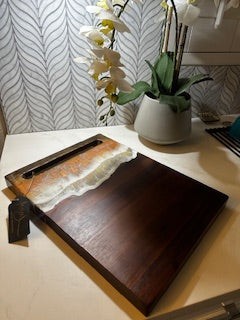 Golden Waves Dark Charcuterie Board - Janine's Resin Creations