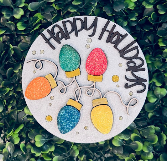 Magnetic Insert 4.5" Happy Holidays Bulbs- STV